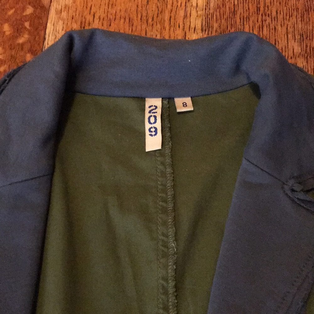 209 brand olive green and blue blazer